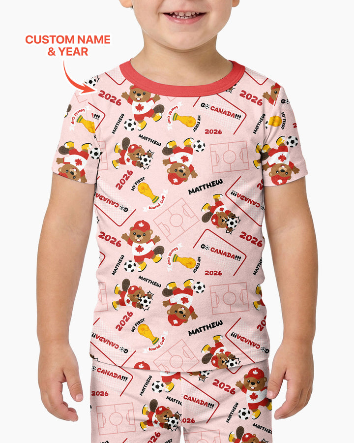 Conjunto de pijama de dos piezas de bambú de manga corta, plantilla personalizada
