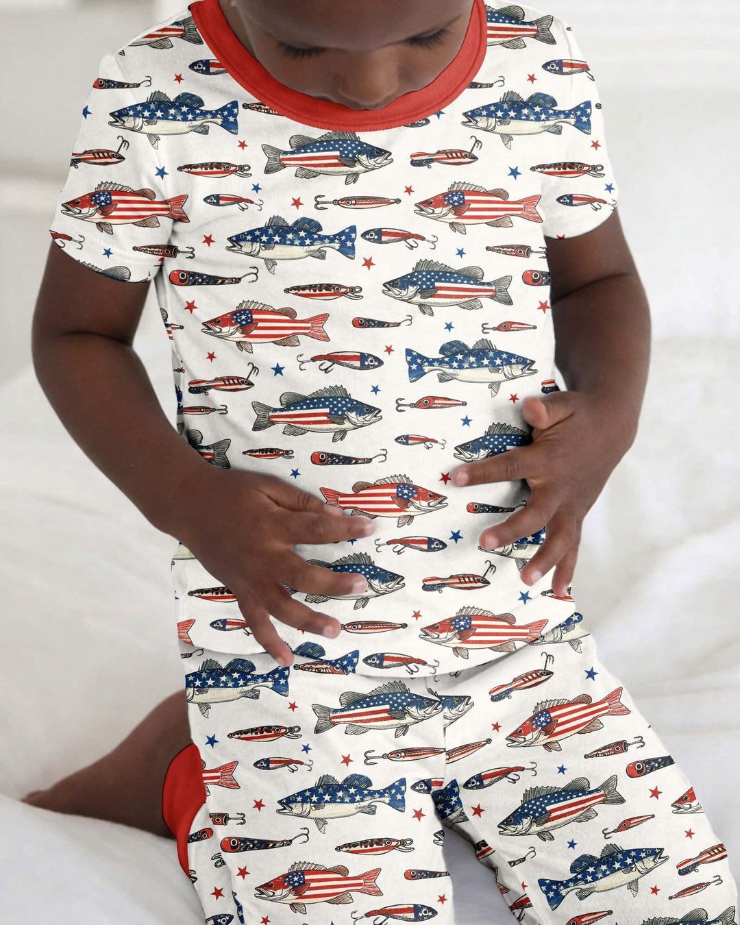 Conjunto de pijama de dos piezas de manga corta de bambú