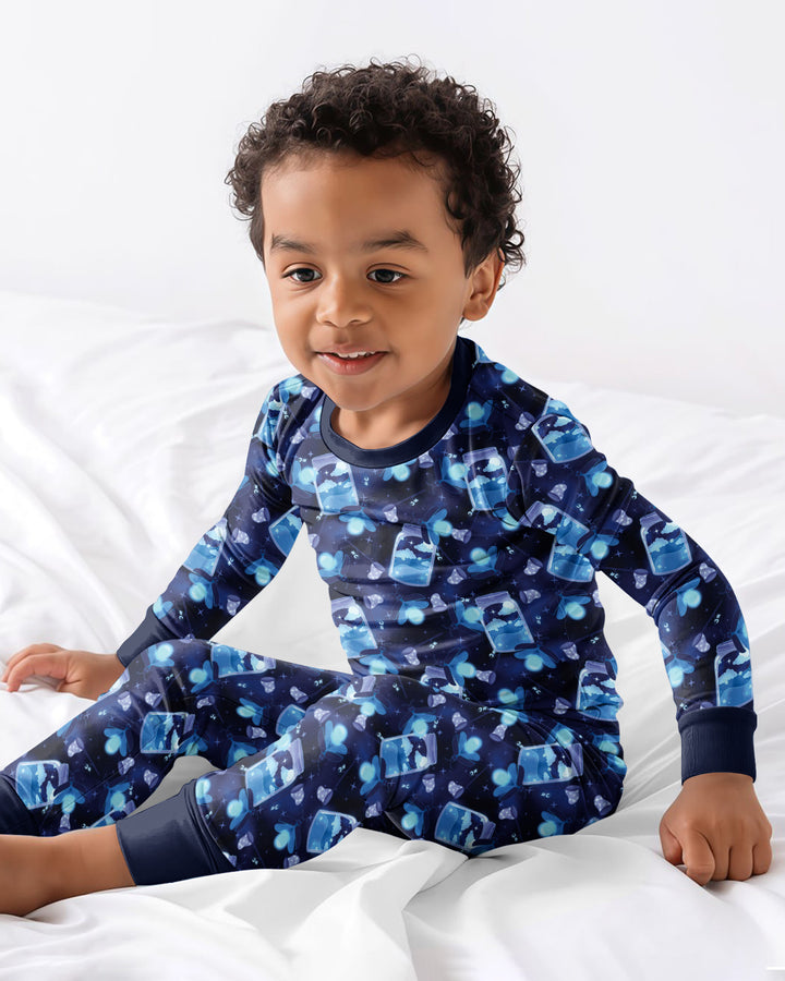 Starry Firefly Magic Family Matching Bamboo Two Piece Long Sleeve Pajama Set