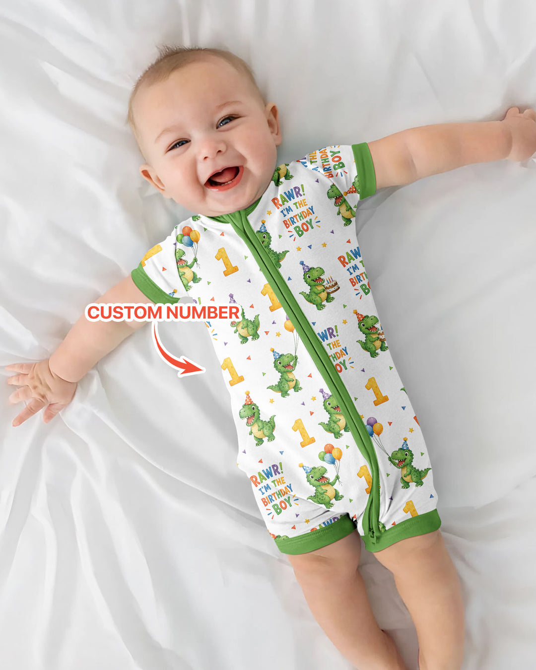 Plantilla PERSONALIZADA de Bambú Pijama Corto con Cremallera