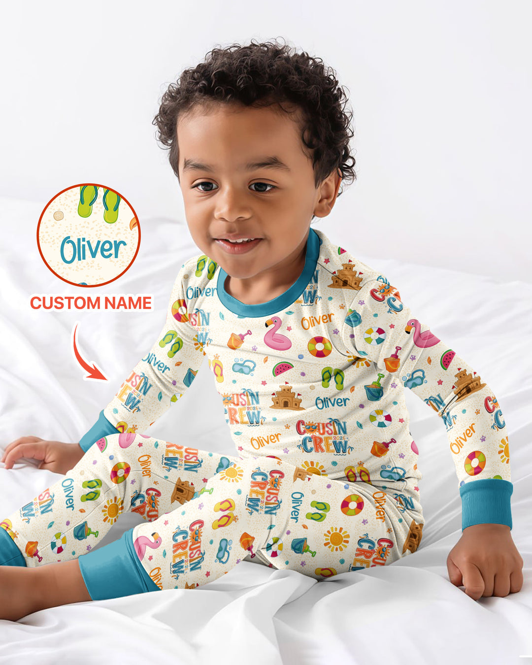 Conjunto de pijama de dos piezas de bambú con mangas largas, plantilla PERSONALIZADA