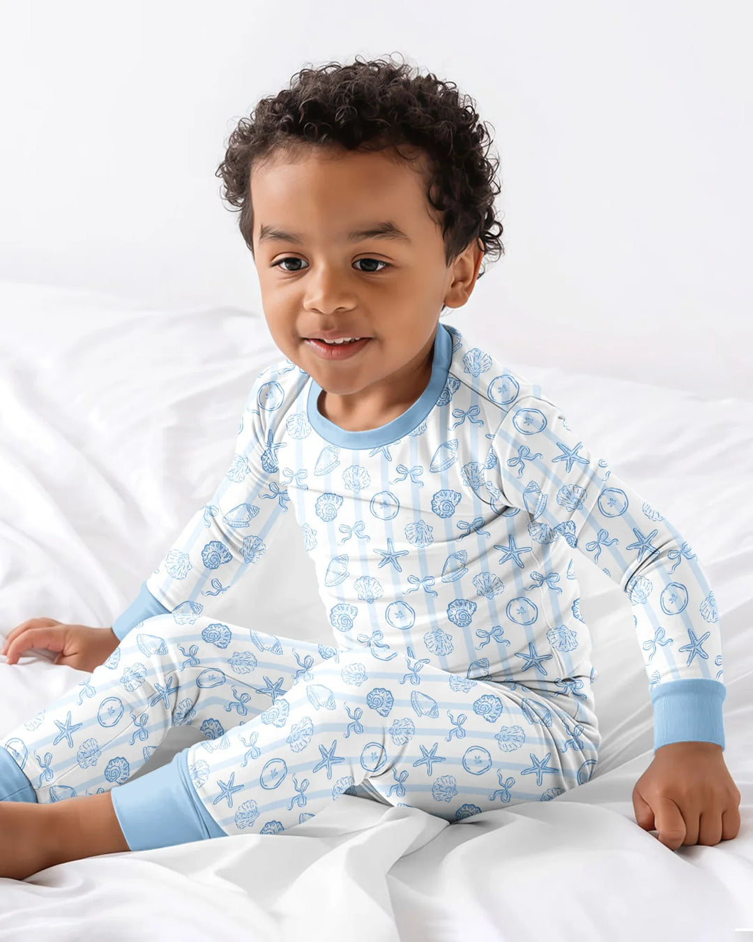 Conjunto de pijama de dos piezas de bambú con mangas largas, plantilla PERSONALIZADA