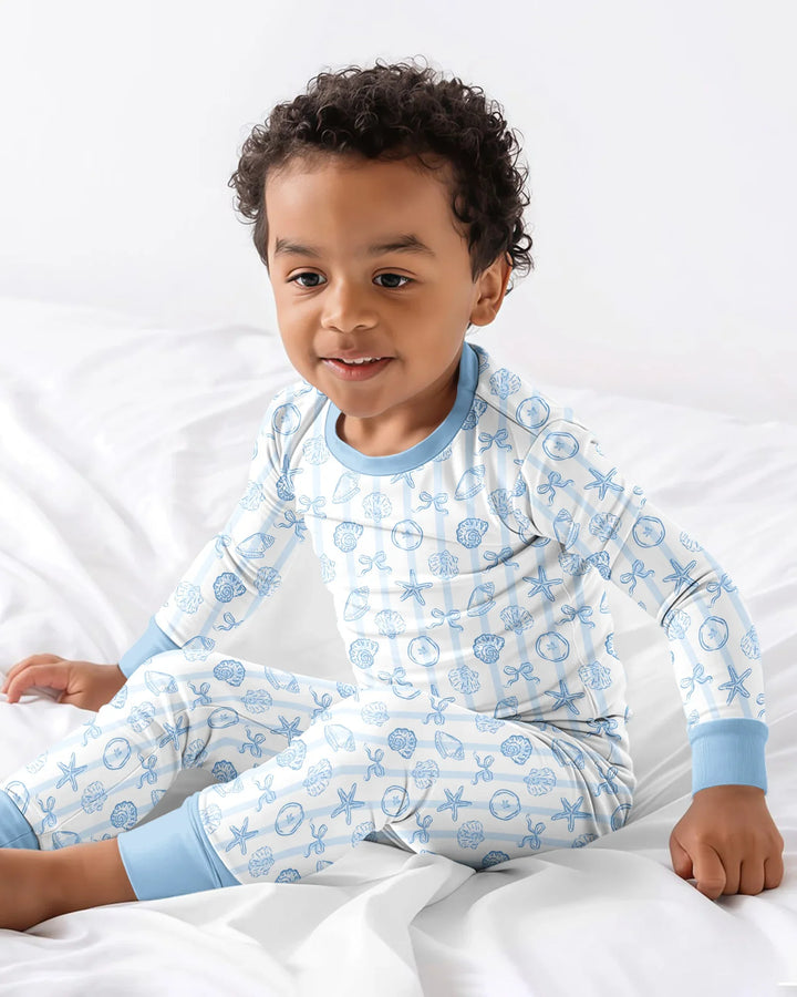 Conjunto de pijama de dos piezas de bambú con mangas largas, plantilla PERSONALIZADA