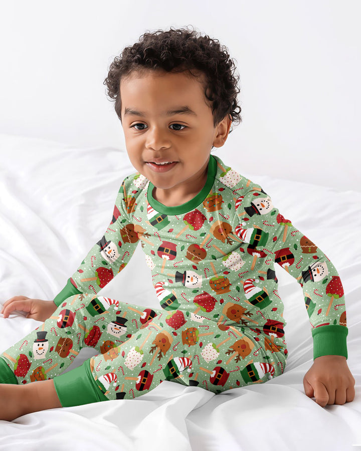 Zweiteiliges Langarm-Pyjama-Set mit Sommerfrüchten