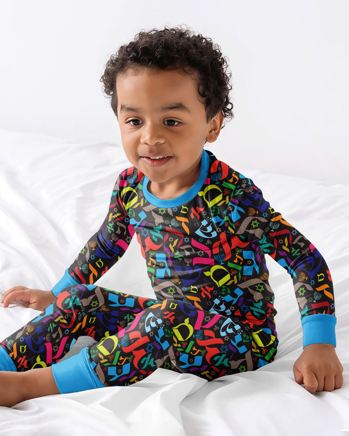 Zweiteiliges Langarm-Pyjama-Set mit Sommerfrüchten
