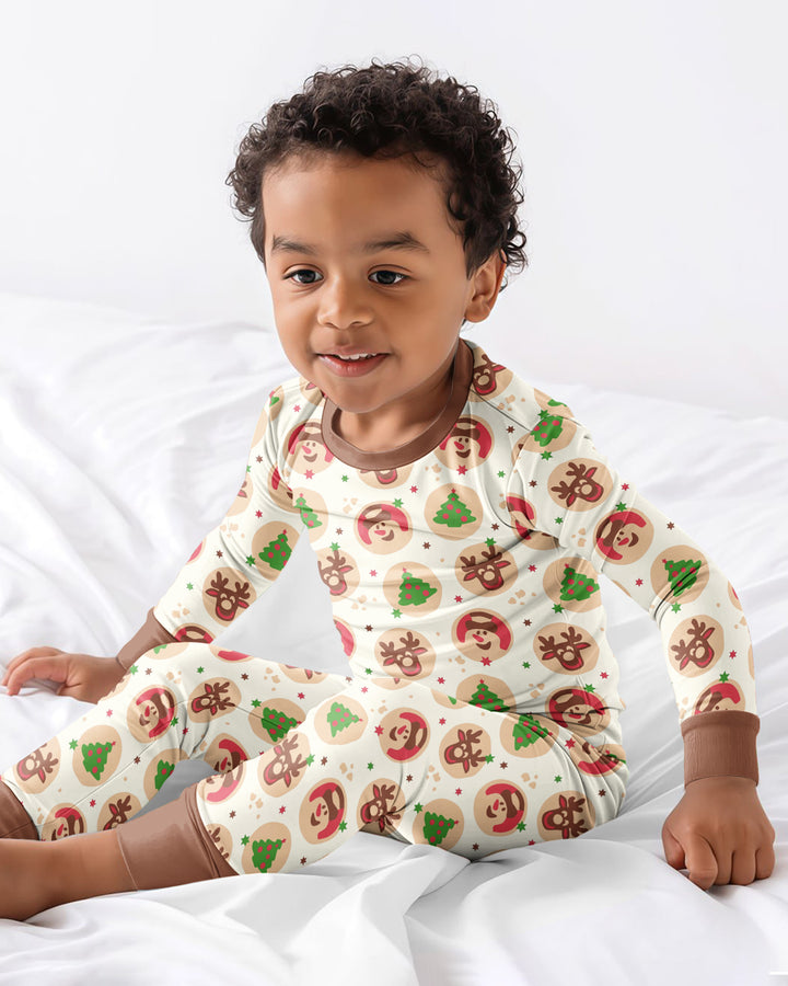 Holiday Cookie Party Family Matching Bamboo Two Piece Long Sleeve Pajama Set