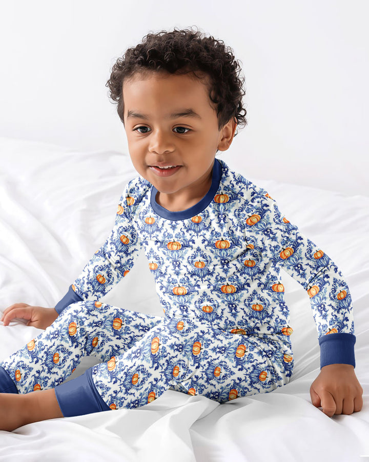 Zweiteiliges Langarm-Pyjama-Set mit Sommerfrüchten