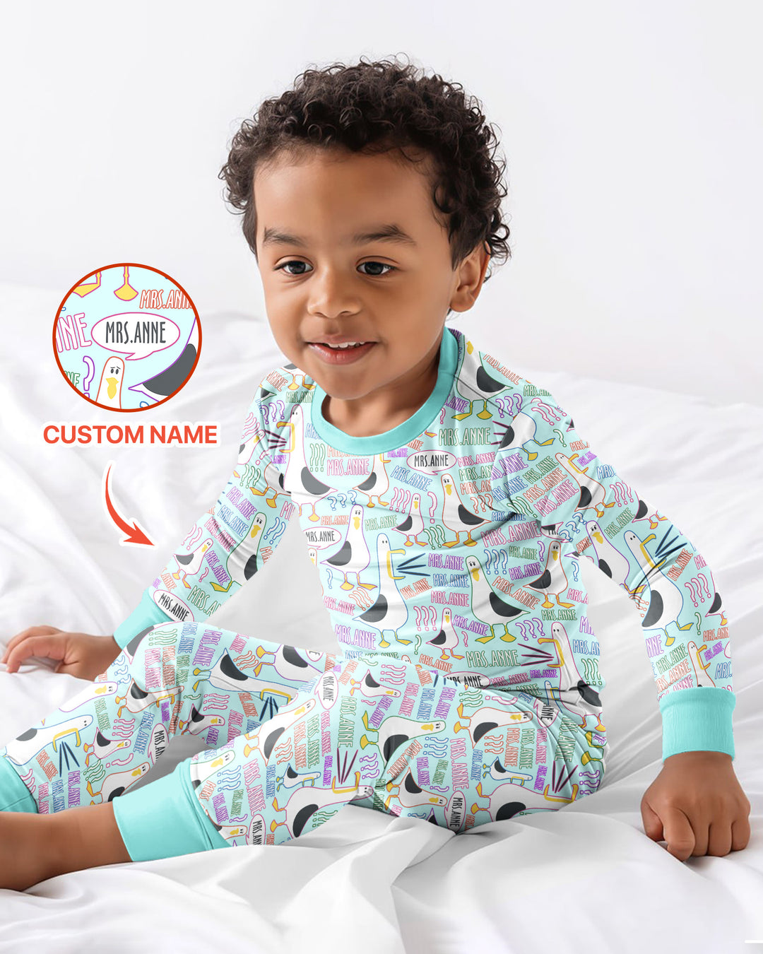 Conjunto de pijama de dos piezas de bambú con mangas largas, plantilla PERSONALIZADA