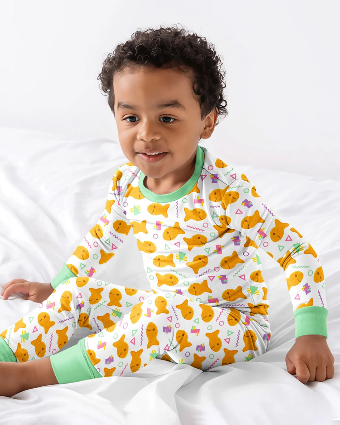 Conjunto de pijama de dos piezas de bambú con mangas largas, plantilla PERSONALIZADA