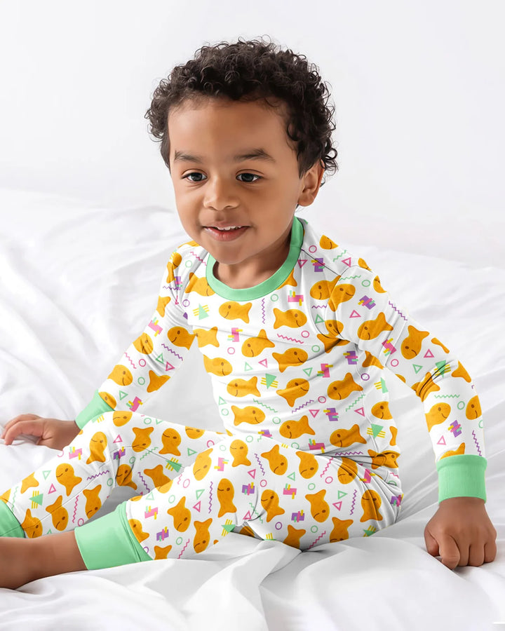 Conjunto de pijama de dos piezas de bambú con mangas largas, plantilla PERSONALIZADA