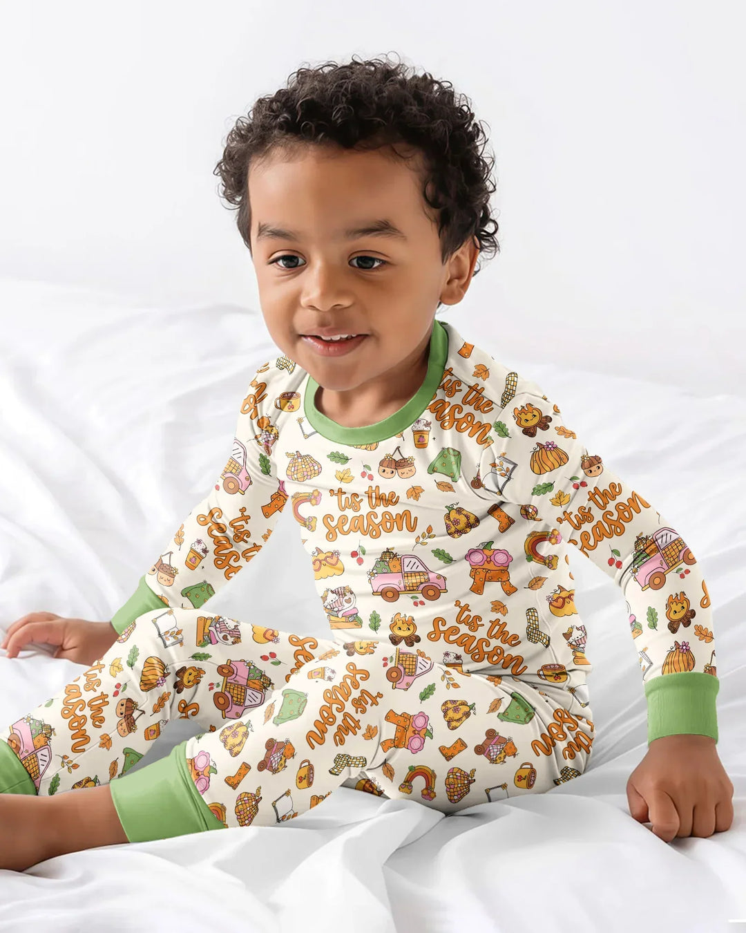 Zweiteiliges Langarm-Pyjama-Set mit Sommerfrüchten