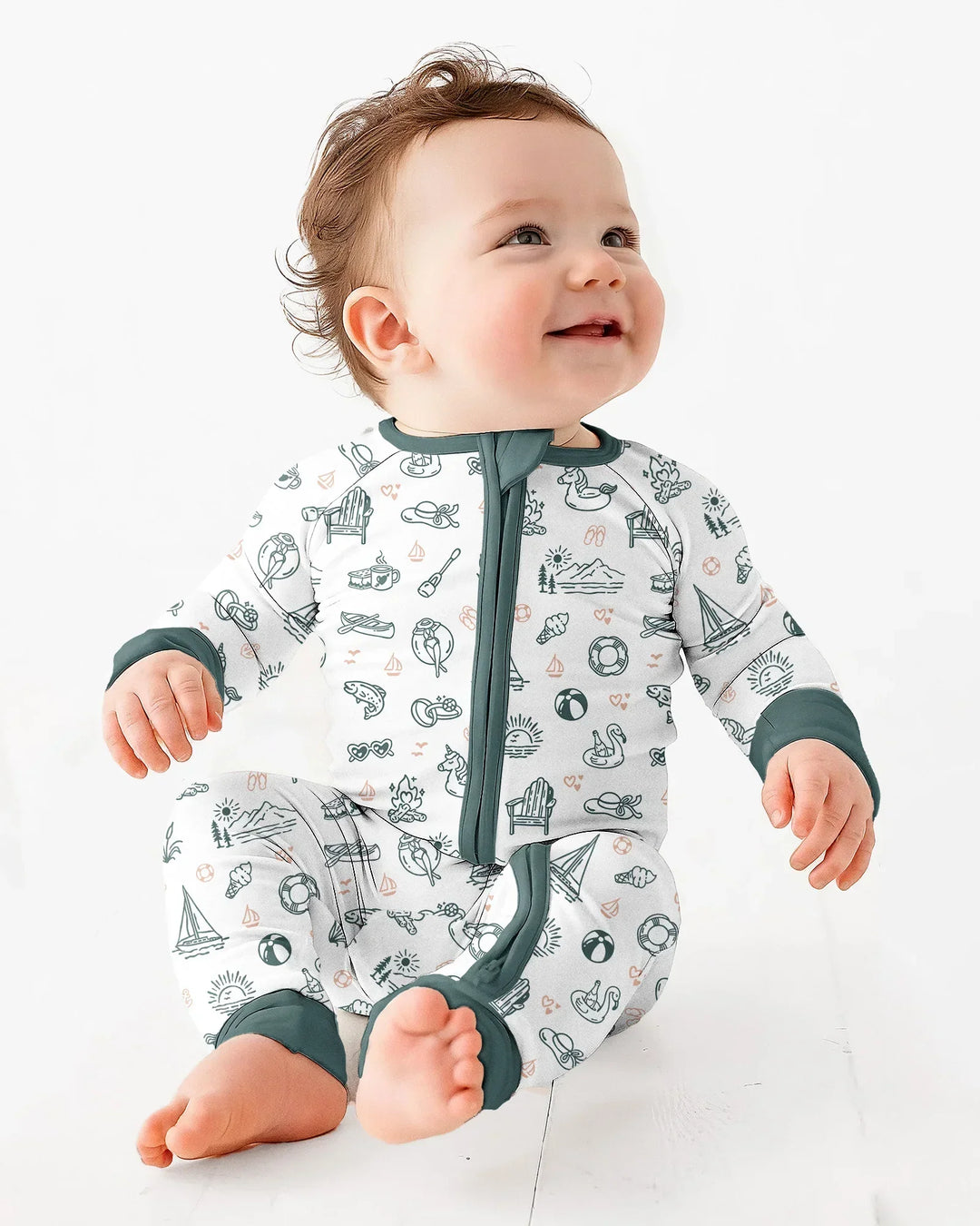 Gerippte Babykleidung mit individuellem Foto - Weich &amp; Skizzenhaft