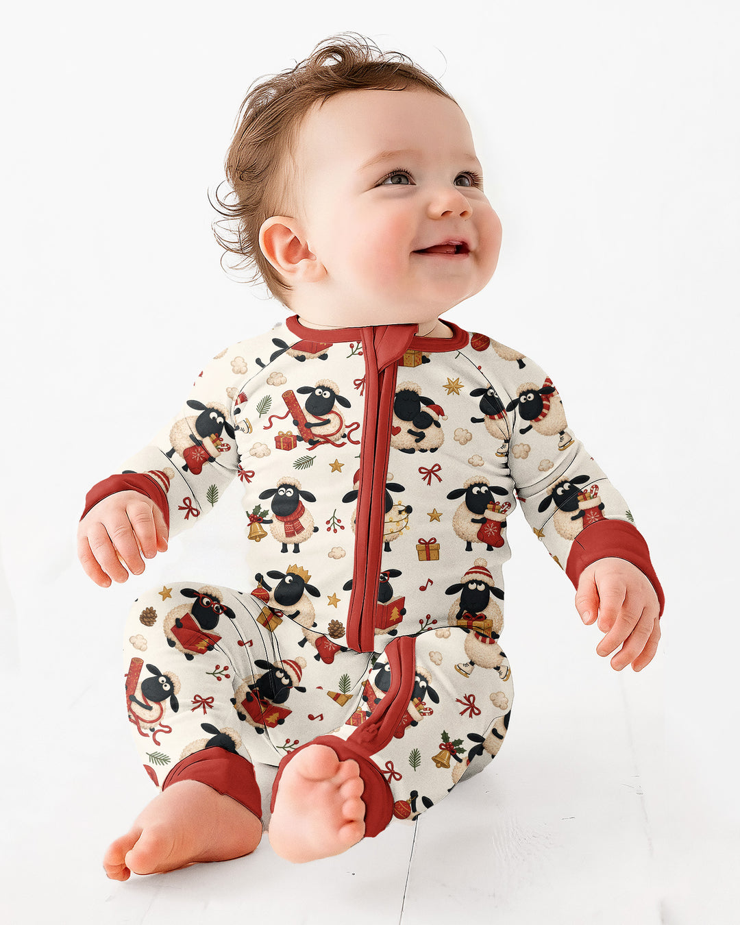 Festive Holiday Sheep Bamboo Convertible Zippy