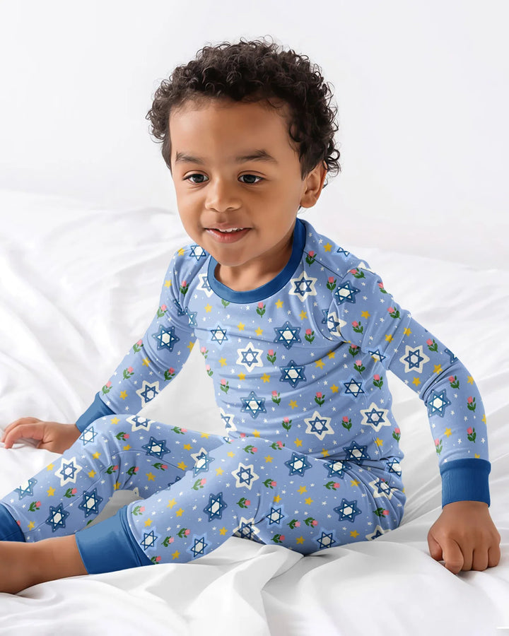 Zweiteiliges Langarm-Pyjama-Set mit Sommerfrüchten