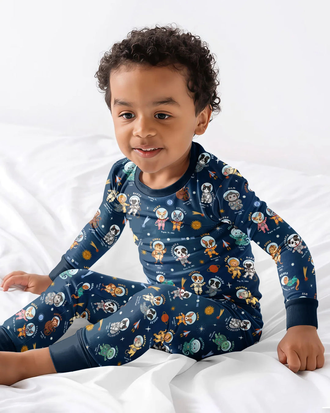 Animal Astronauts Bamboo Two Piece Long Sleeve Pajama Set