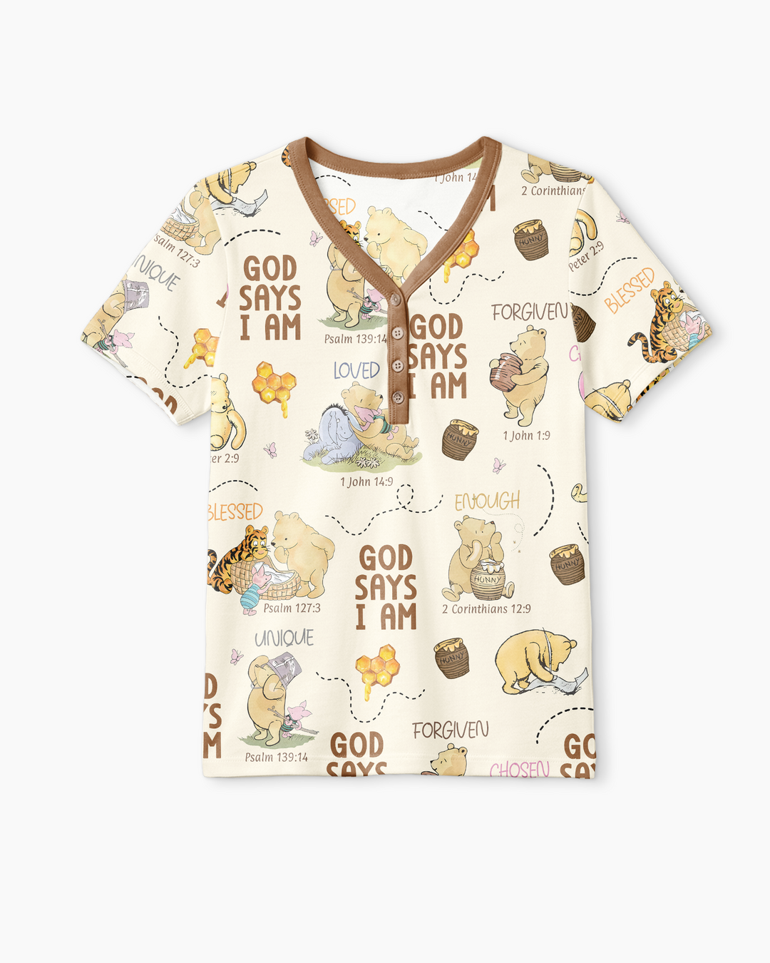 God Says I Am – Little Blessings Bamboo Women Short Sleeve Short Pajama Set