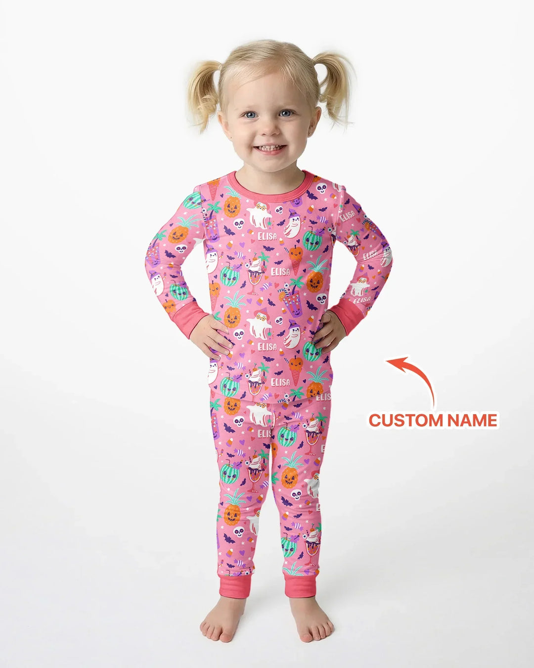 Zweiteiliges Langarm-Pyjama-Set mit Sommerfrüchten