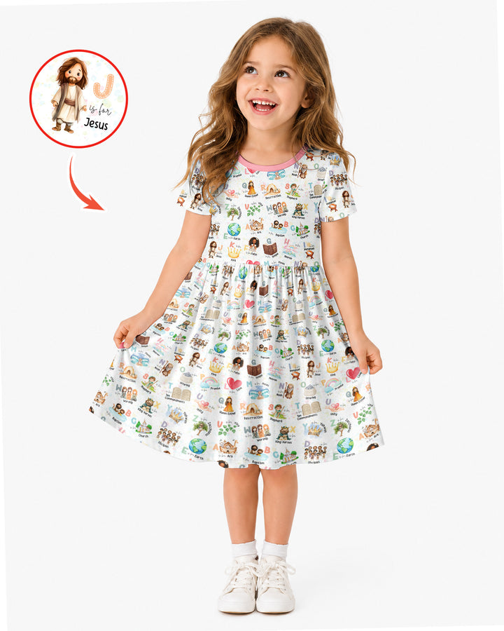 Bible ABC Alphabet Bamboo Twirl Dress