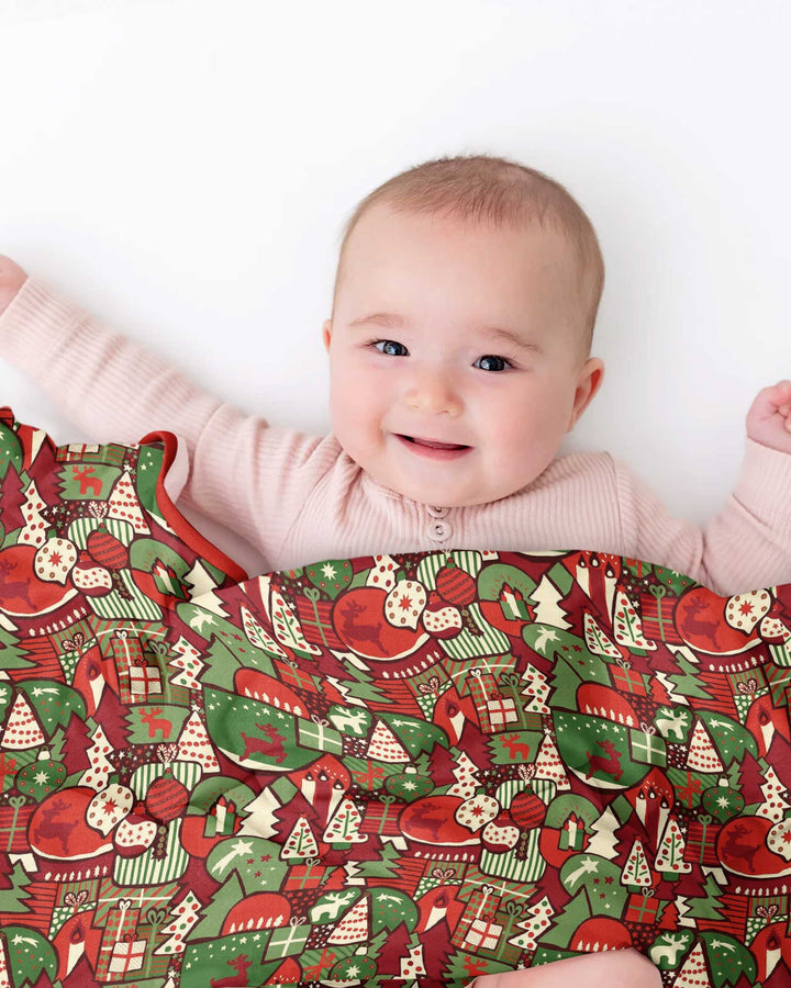Christmas Time Mosaic Bamboo Blanket