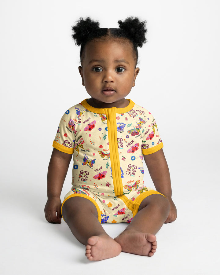Custom Name God says I am Butterfly Bamboo Shorty Zippy