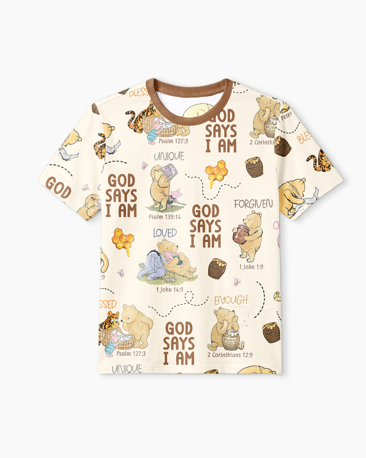 God Says I Am – Little Blessings Bamboo Men Short Sleeve Short Pajama Set