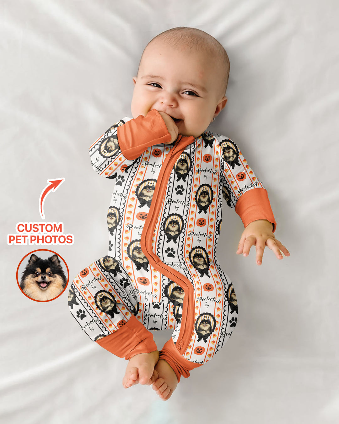 Custom Pet Photos Spooky Protector Bamboo Convertible Zippy