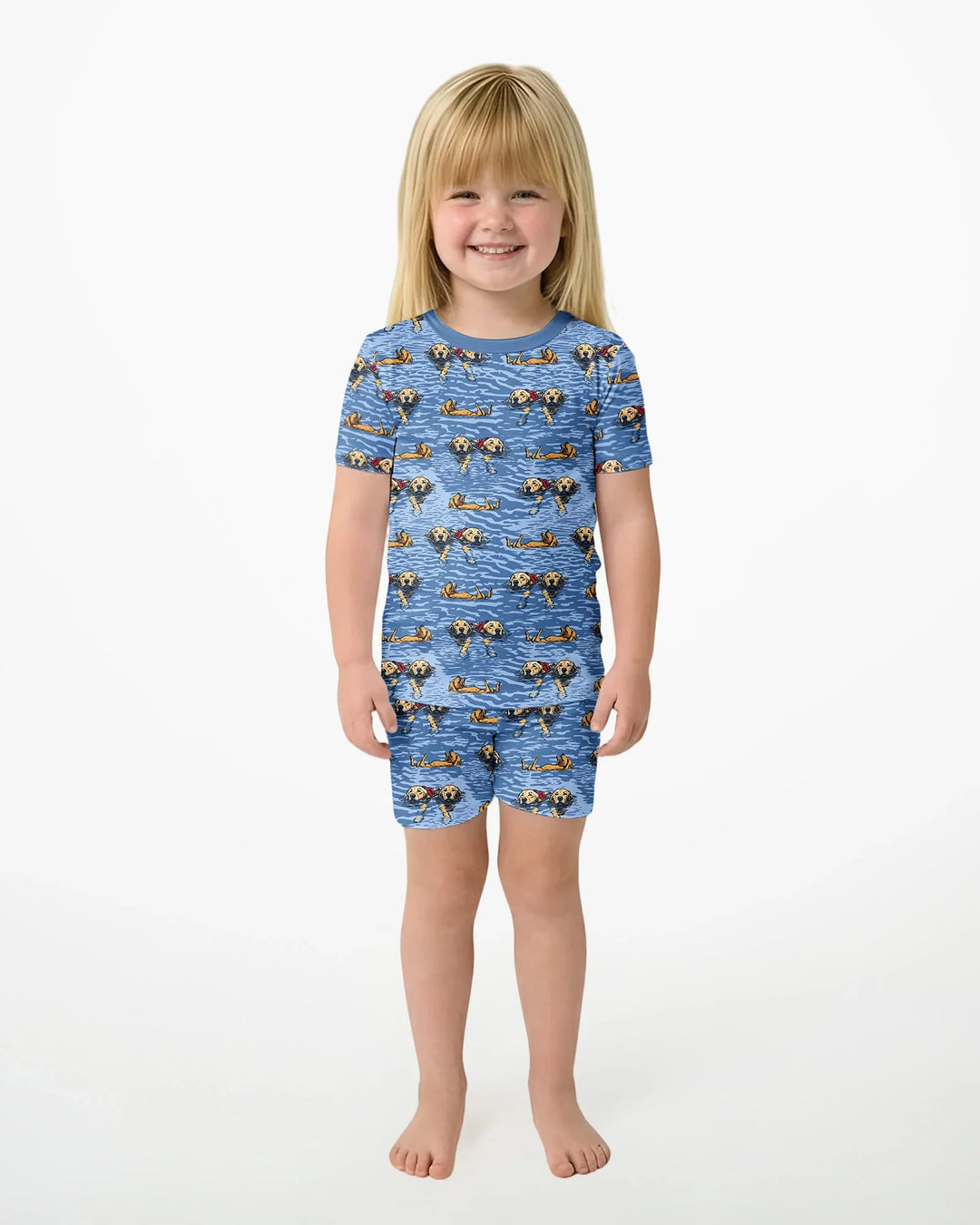 Conjunto de Pijama de Dos Piezas de Bambú con Mangas Cortas y Pantalones Cortos