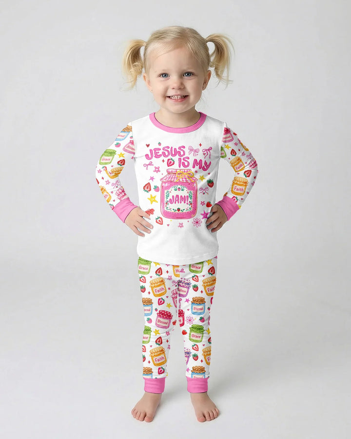 Preppy Summer Jesus Is My Jam Bamboo Two Piece Long Sleeve Pajama Set