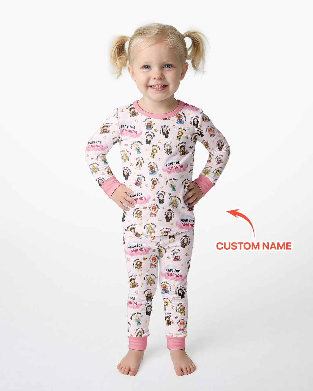 Catholic All Saints Bamboo Two Piece Long Sleeve Pajama Set