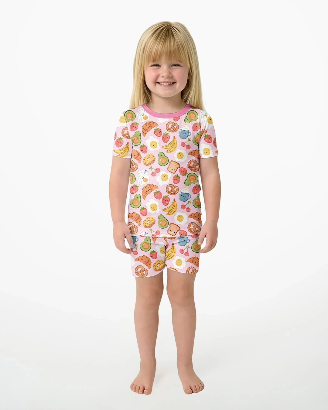 Template Zweiteiliges Pyjama-Set mit kurzen Ärmeln und Shorts