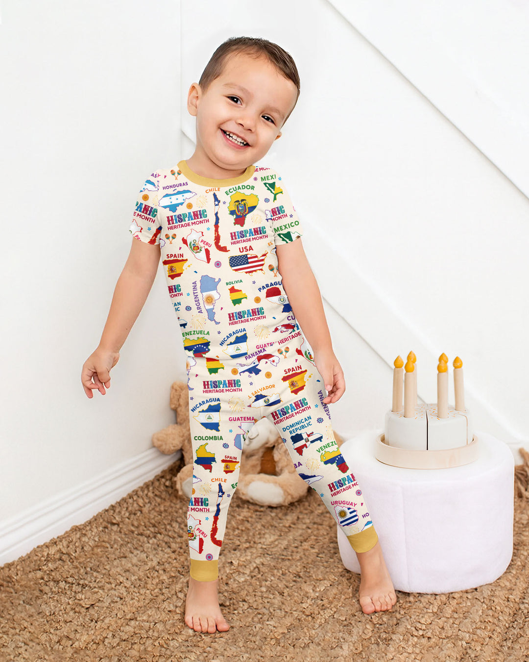 Conjunto de pijama de dos piezas de manga corta de bambú