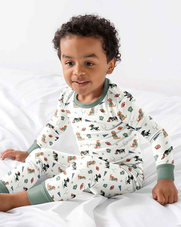 Conjunto de pijama de dos piezas de bambú con mangas largas, plantilla PERSONALIZADA