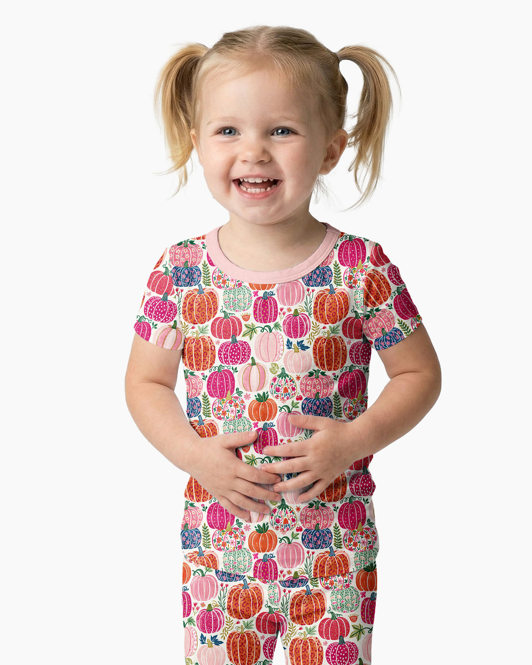Pumpkin & Bloom Bamboo Two Piece Short Sleeve Pajama Set