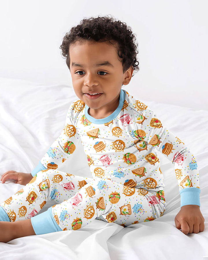 Breakfast Buddies Bamboo Two Piece Long Sleeve Pajama Set