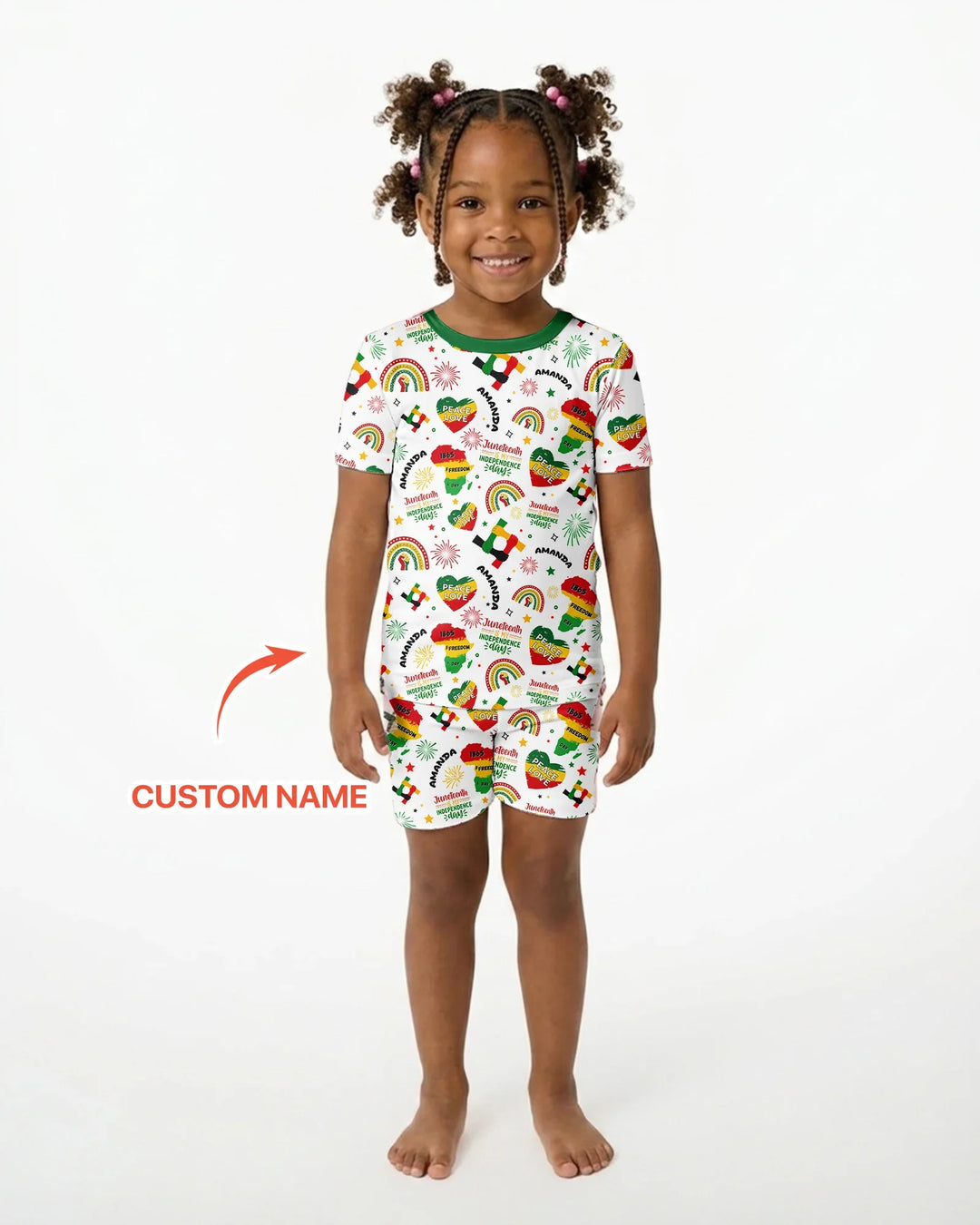 Custom Name Juneteenth Is My Independence Day Bamboo Two Piece Short Sleeve Shorts Pajama Set