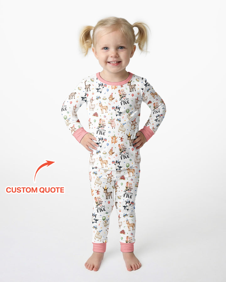 Conjunto de pijama de dos piezas de bambú con mangas largas, plantilla PERSONALIZADA