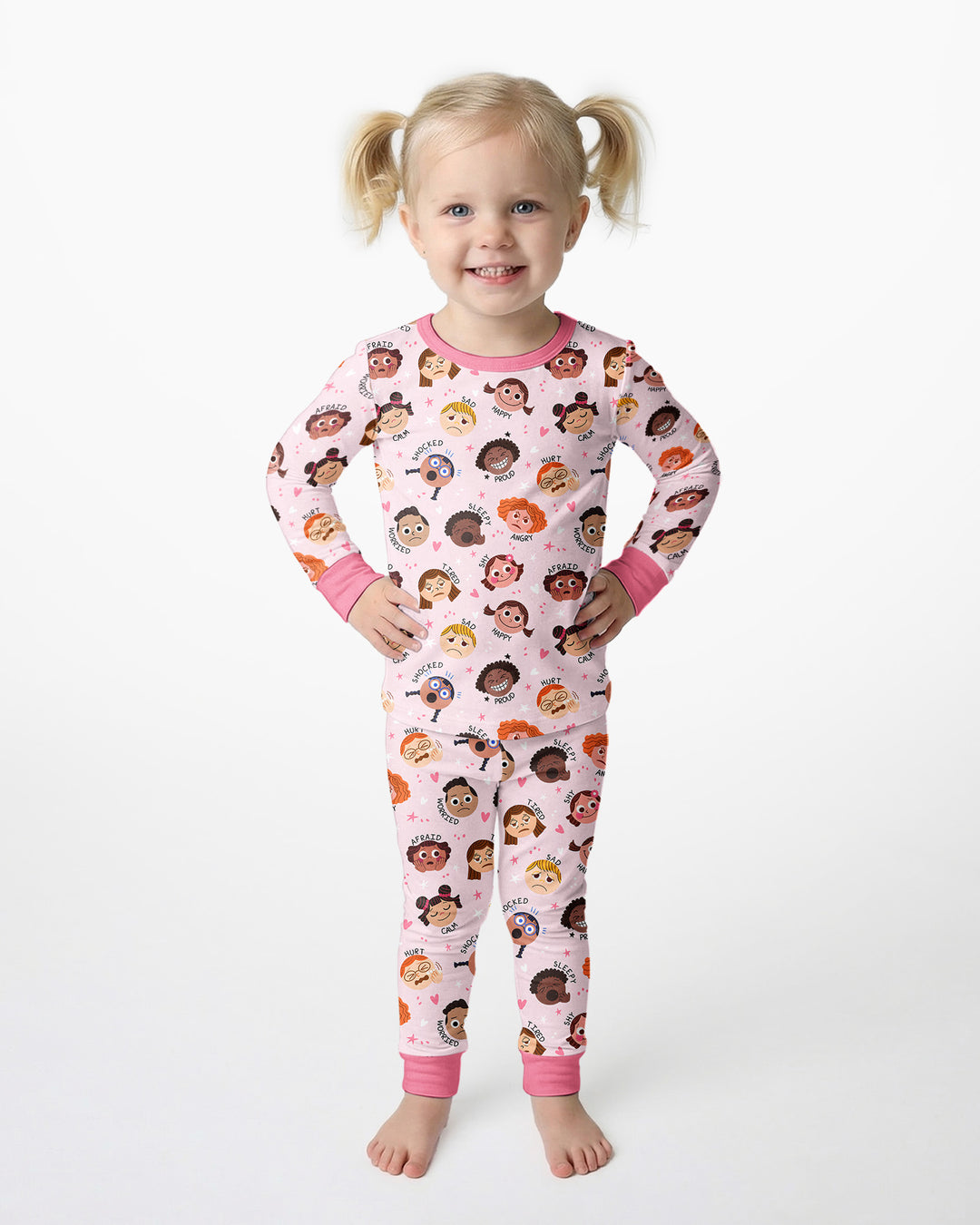 Feelings Vocabulary Bamboo Two Piece Long Sleeve Pajama Set
