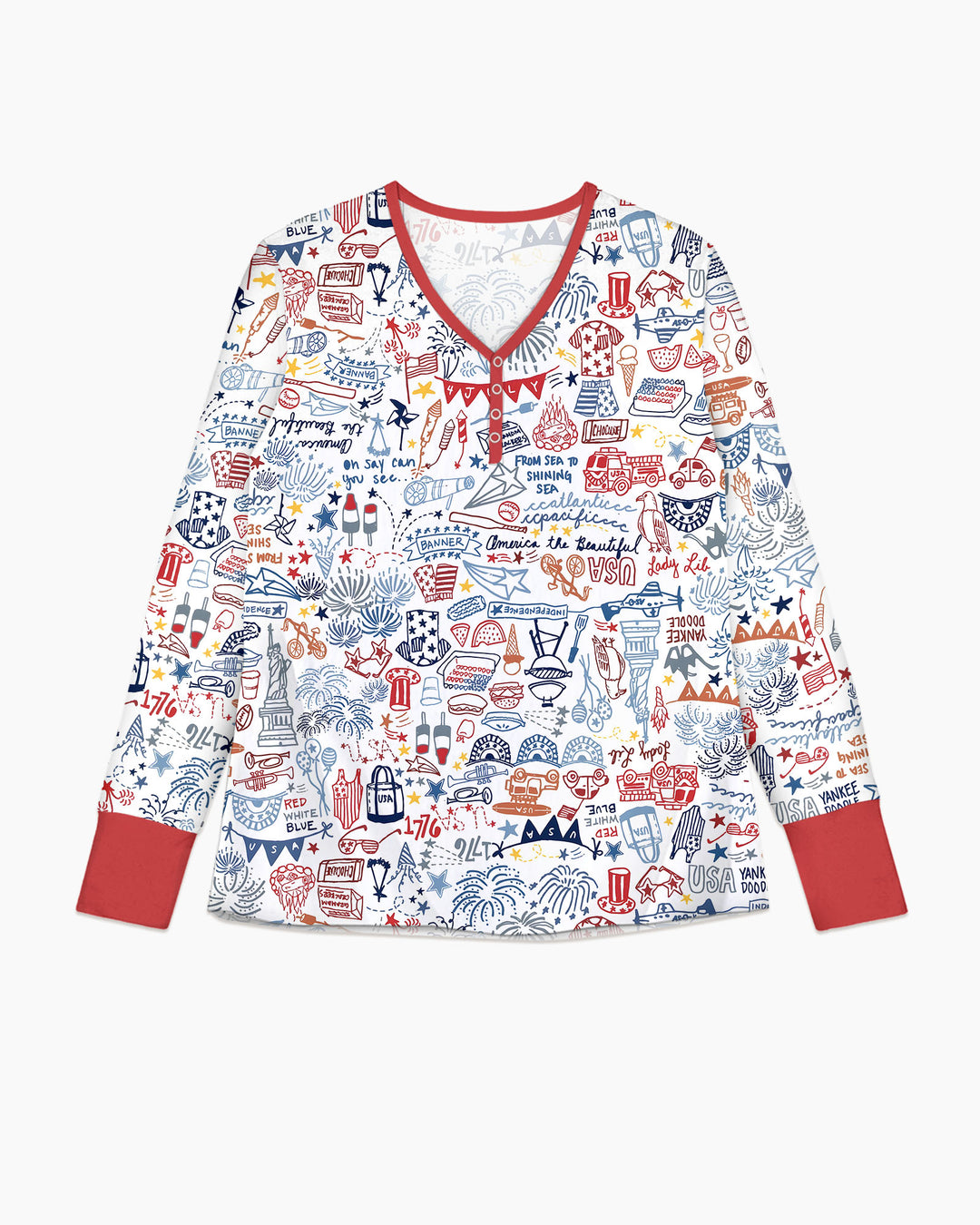 Liberty Doodle 250th Family Matching Bamboo Women Pajama Set