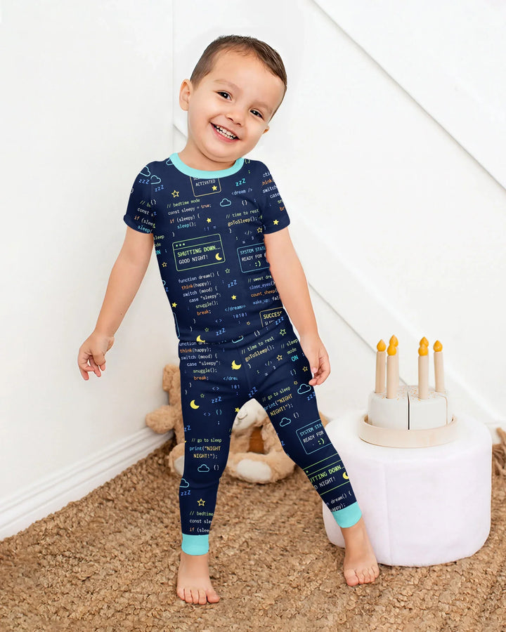 Pijama de dos piezas de manga corta de bambú It Techy a juego para padre e hijo