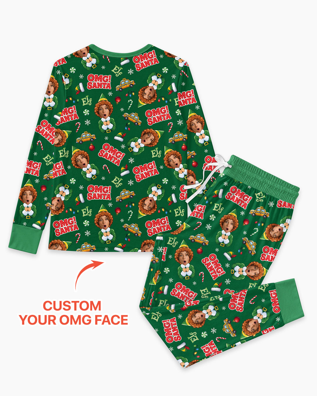 Custom Image OMG Santa Bamboo Women Pajama Set