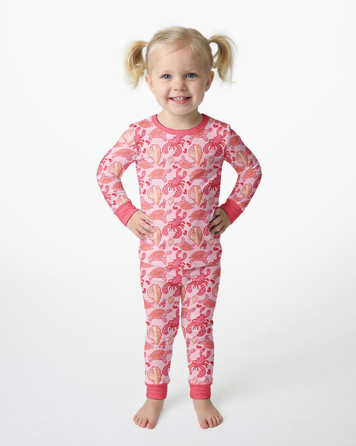 Seaside Sweeties Bamboo Two Piece Long Sleeve Pajama Set