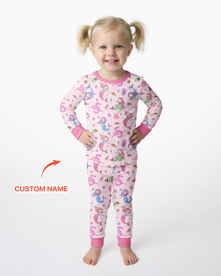 Zweiteiliges Langarm-Pyjama-Set mit Sommerfrüchten