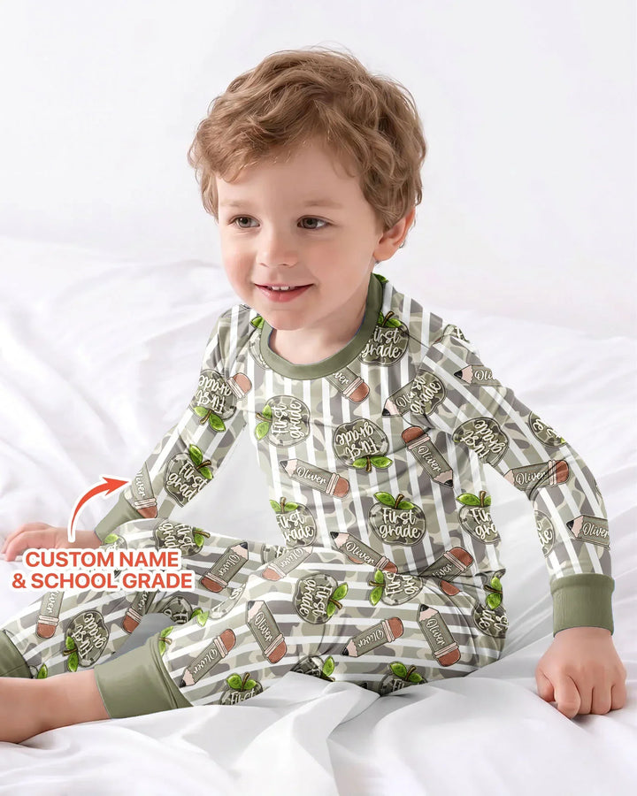Zweiteiliges Langarm-Pyjama-Set mit Sommerfrüchten