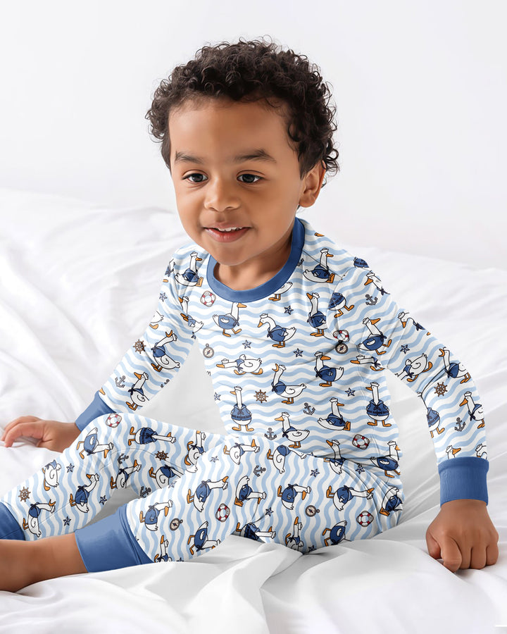 Silly Goose Sailor Bamboo Two Piece Long Sleeve Pajama Set