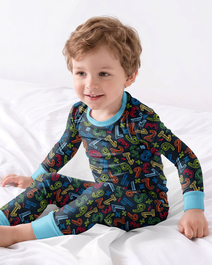 Math Doodles Bamboo Two Piece Long Sleeve Pajama Set