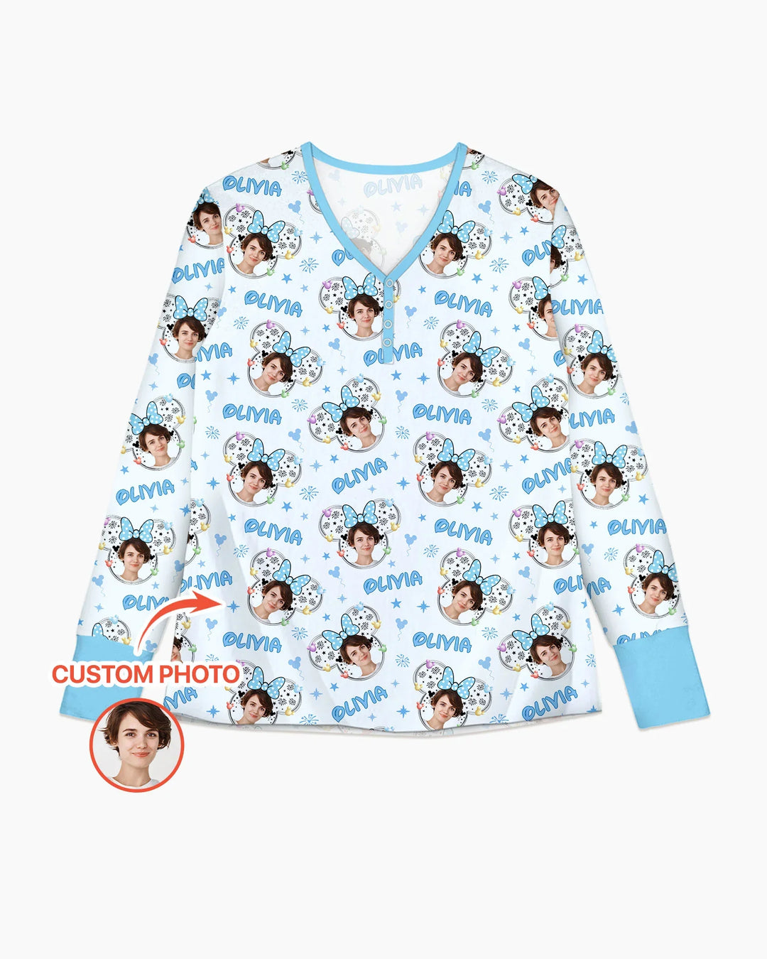 Custom Photo Little Princess Bamboo Women Pajama Set