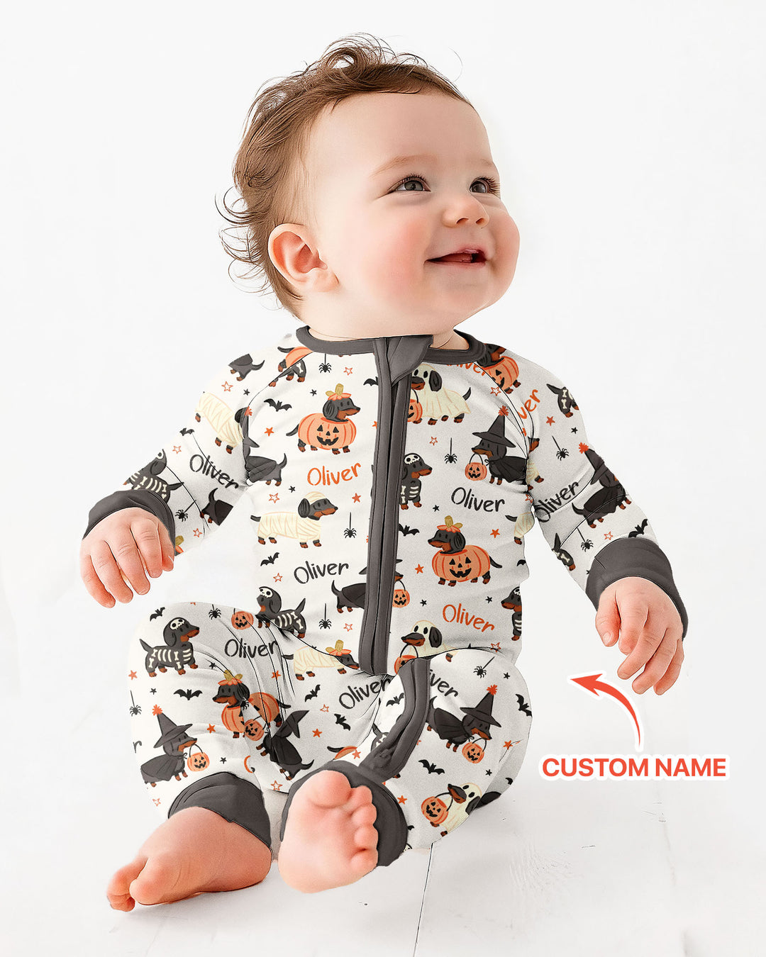 Orange and Black Dachshund Bamboo Convertible Zippy