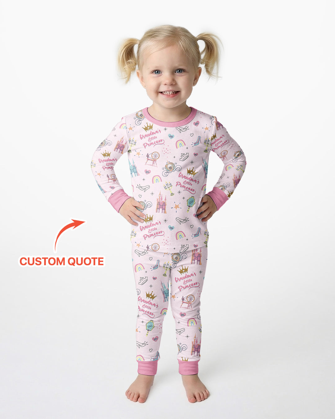 Grandma's Little Princess Bamboo Two Piece Long Sleeve Pajama Set