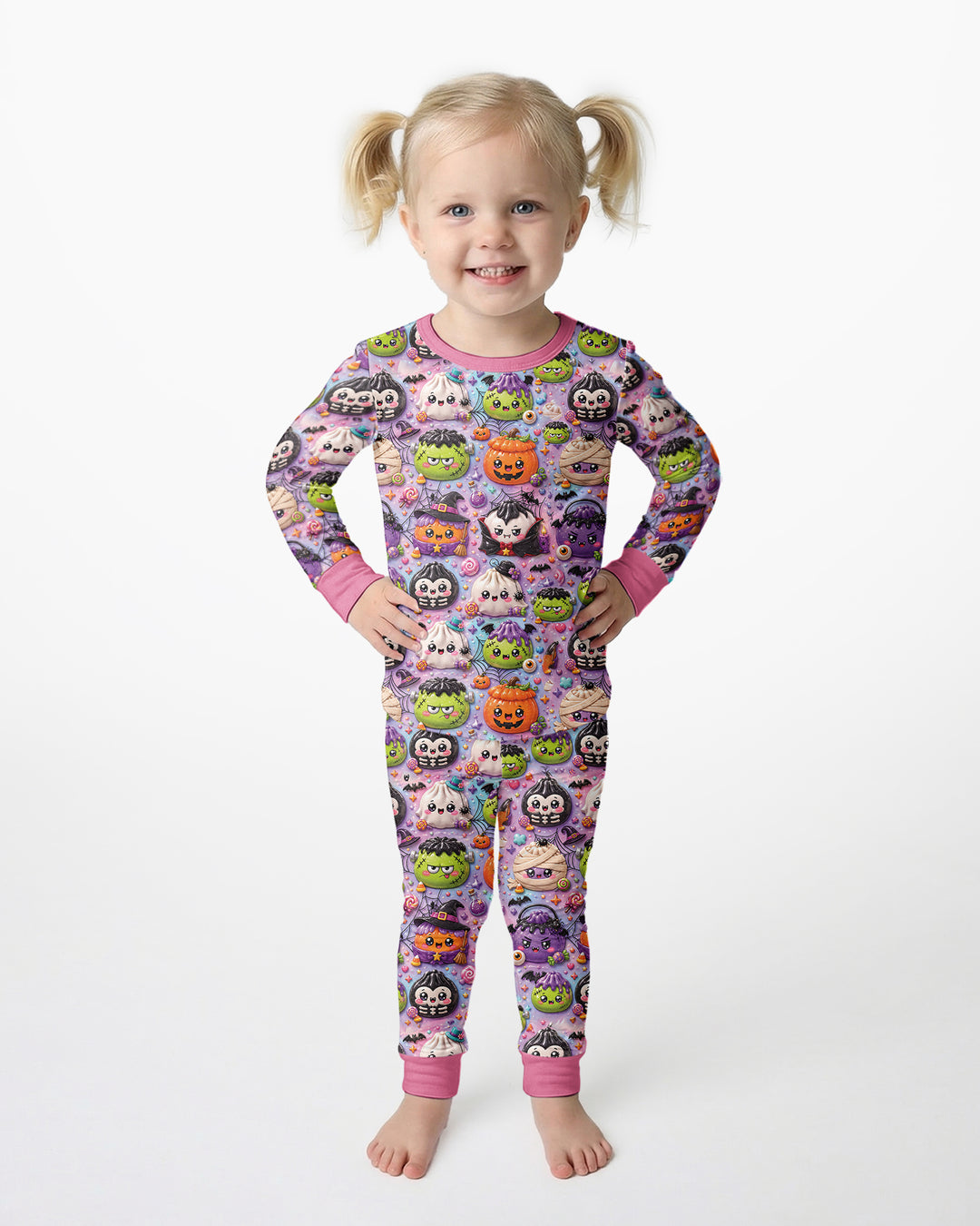 Spooky Dumplings Bamboo Two Piece Long Sleeve Pajama Set