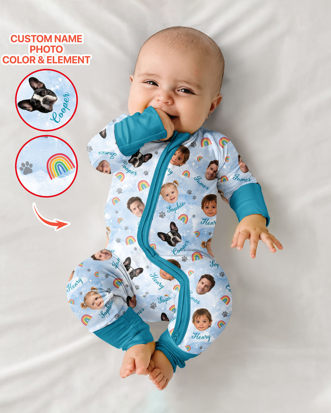 Personalized Family Matching Bamboo Convertible Zippy